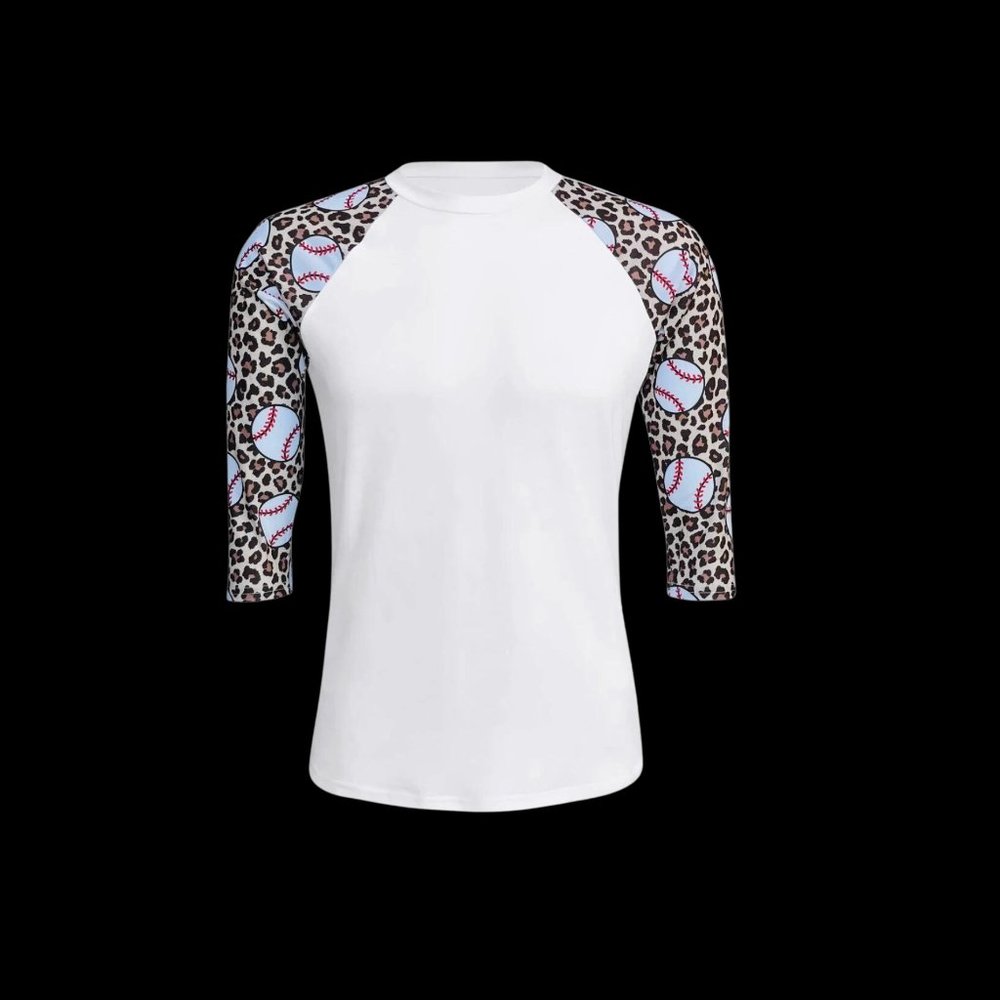 Baseball Leopard Raglan